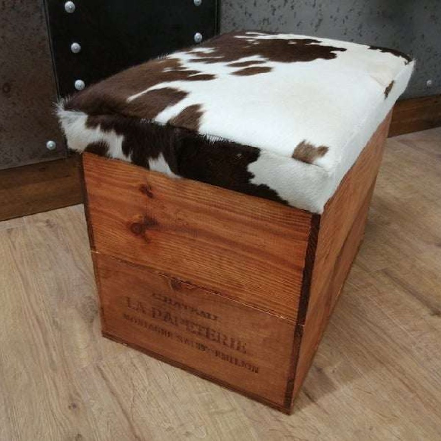 Rustic Genuine Cowhide Storage Boxes 10
