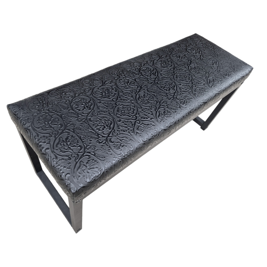 Cowboy Tool Embossed genuine leather bench - Genuine tooled leather bench available in 4 leather options  - FPB 3