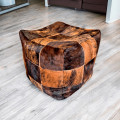 Large patchwork genuine cowhide brindle 24" bean bag - In stock and ready to ship - Handmade