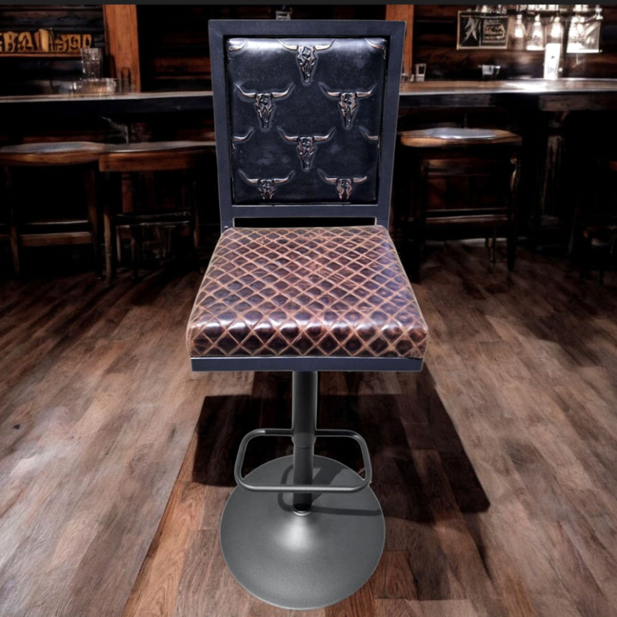Western style Leather counter height barstools height stools - GLBK