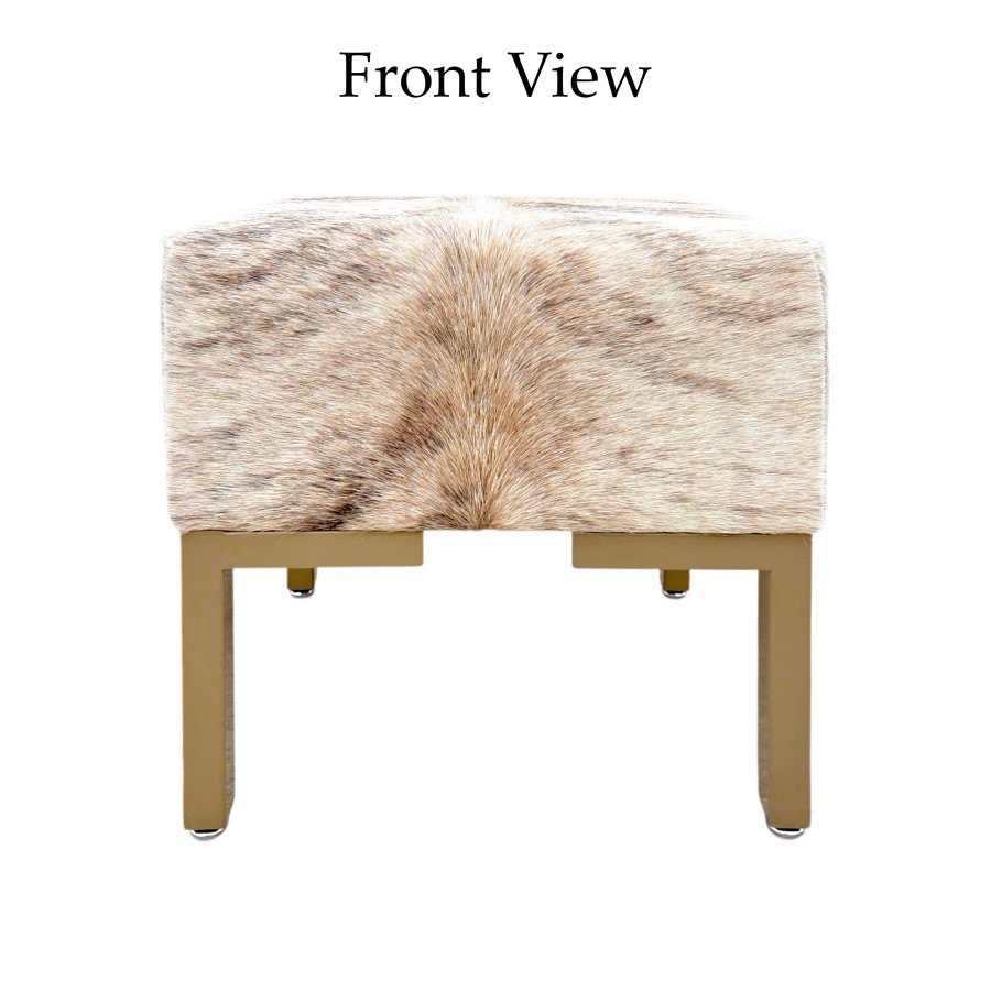 Genuine cowhide and steel vanity stool | For Makeup Dressing table or Footstool - LFB-V 4