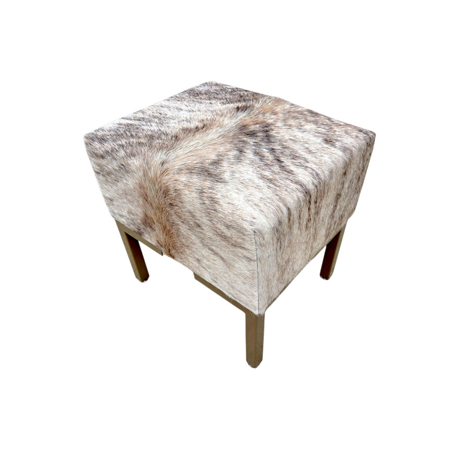 Genuine cowhide and steel vanity stool | For Makeup Dressing table or Footstool - LFB-V 6