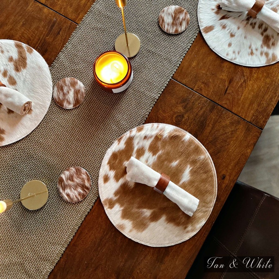 Cowhide dinner placemat, house warming gift 2