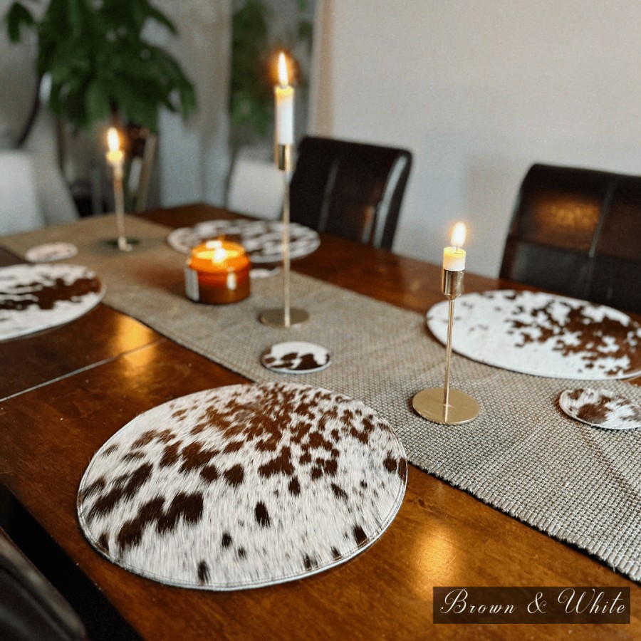 Cowhide dinner placemat, house warming gift 4
