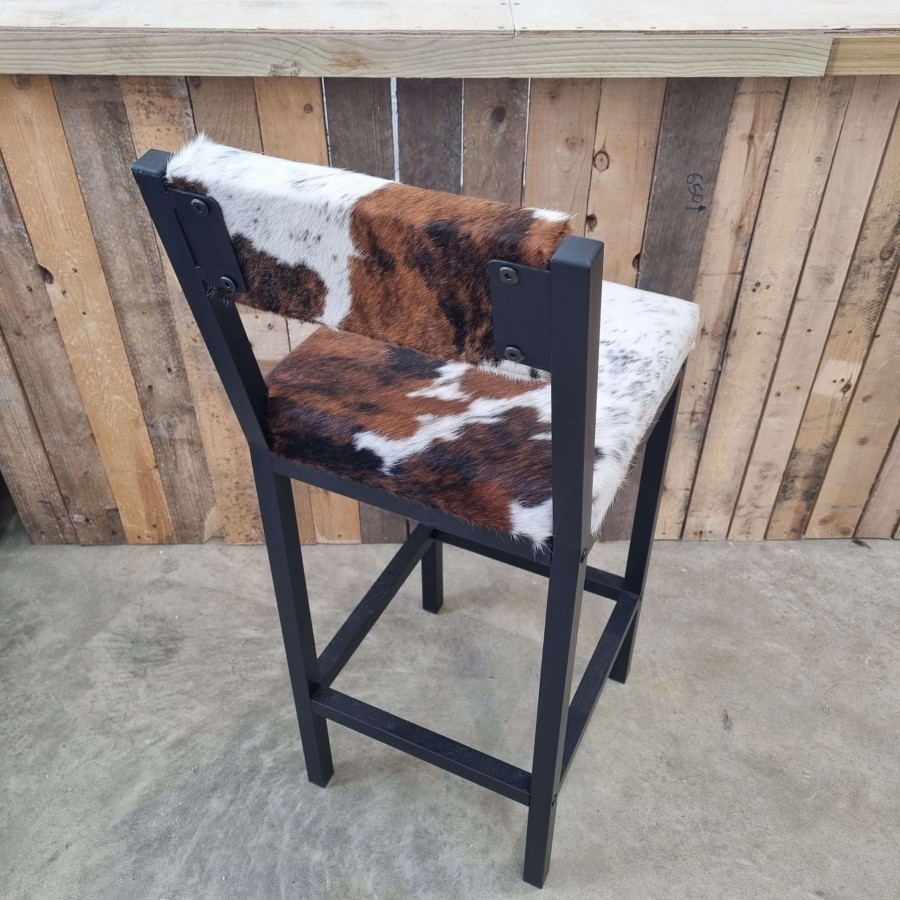 Custom made cowhide bar stools  / cowhide counter height bar stools with backs 4