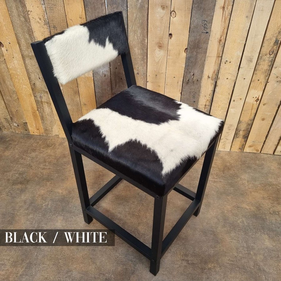 Custom made cowhide bar stools  / cowhide counter height bar stools with backs 5
