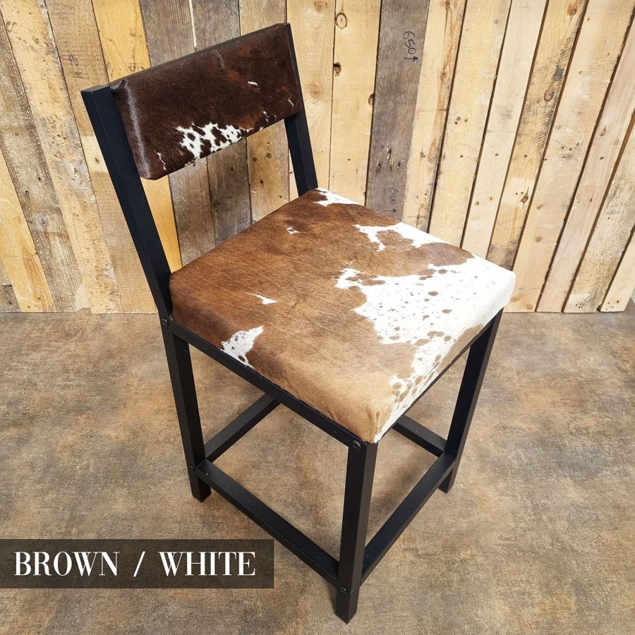 Custom made cowhide bar stools  / cowhide counter height bar stools with backs 6