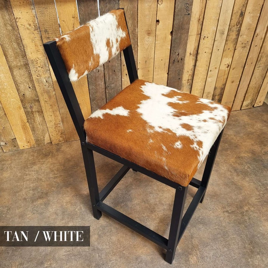 Custom made cowhide bar stools  / cowhide counter height bar stools with backs 9