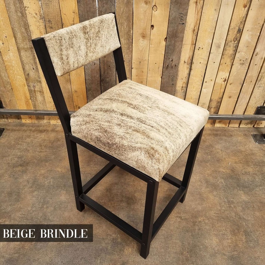 Custom made cowhide bar stools  / cowhide counter height bar stools with backs 10