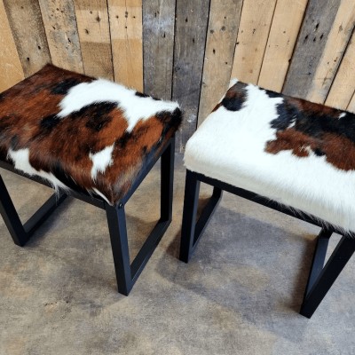 Custom made cowhide stool/chair - Dining table height/dressing table bench