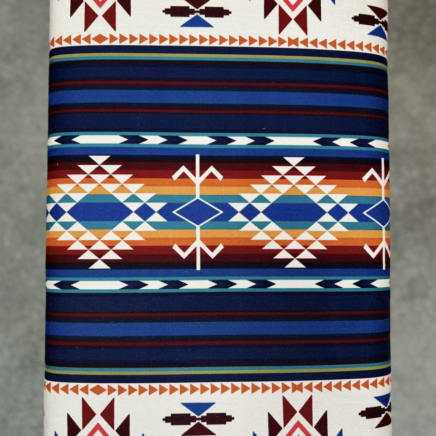 Aztec Tribal Kilim style bench | Southwestern - 40" wide - Matte Black Steel Frame - Handmade 1