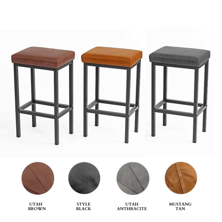 Genuine leather bar stool / counter stool breakfast bar - Made in the UK