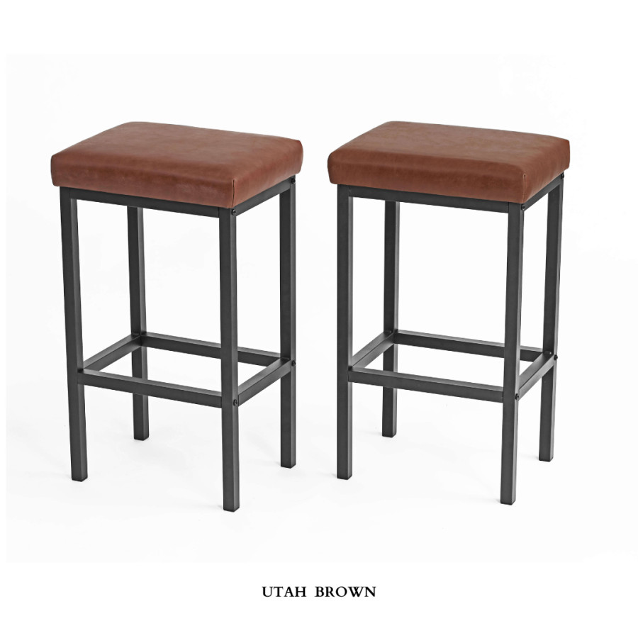 Genuine leather bar stool / counter stool breakfast bar - Made in the UK 1