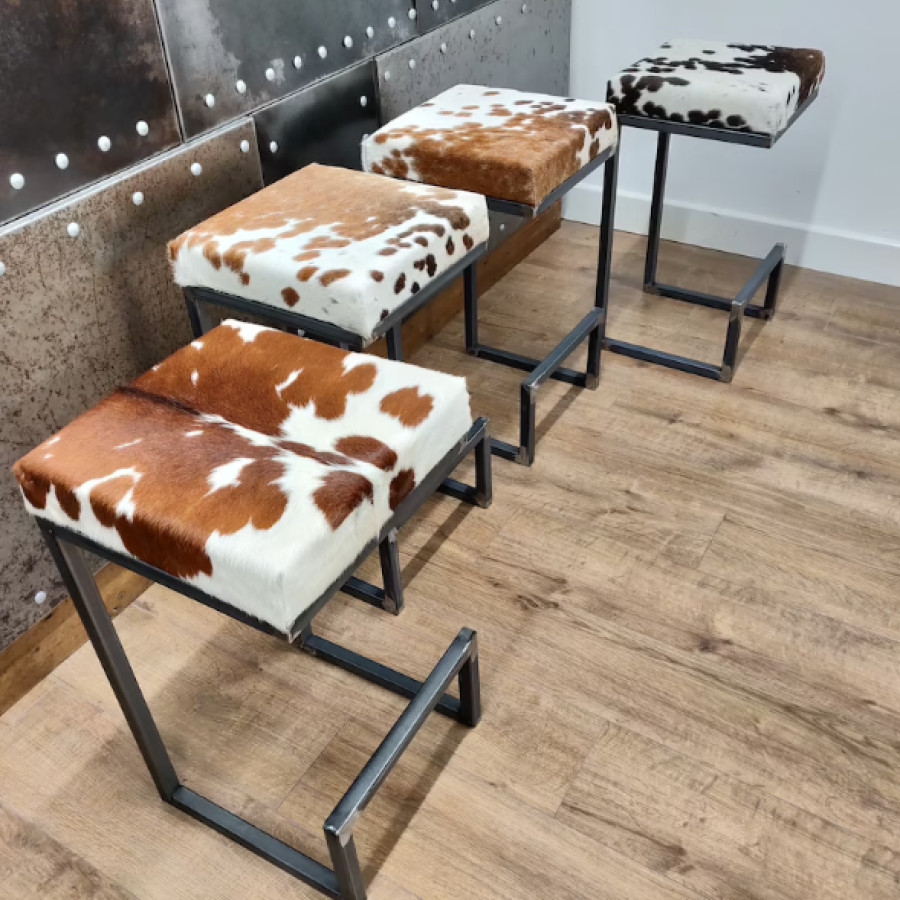 Premium Cowhide counter stools / cowhide bar stools