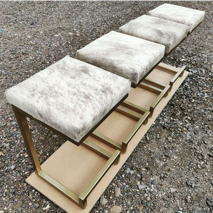 Premium Cowhide counter stools / cowhide bar stools 4