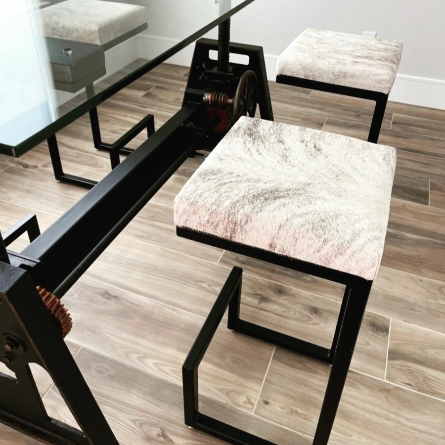 Premium Cowhide counter stools / cowhide bar stools 5