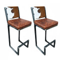 Cowhide and dIAleather bar stools with back supports / Cowhide and leather counter stools with back supports - CUSTOM MADE